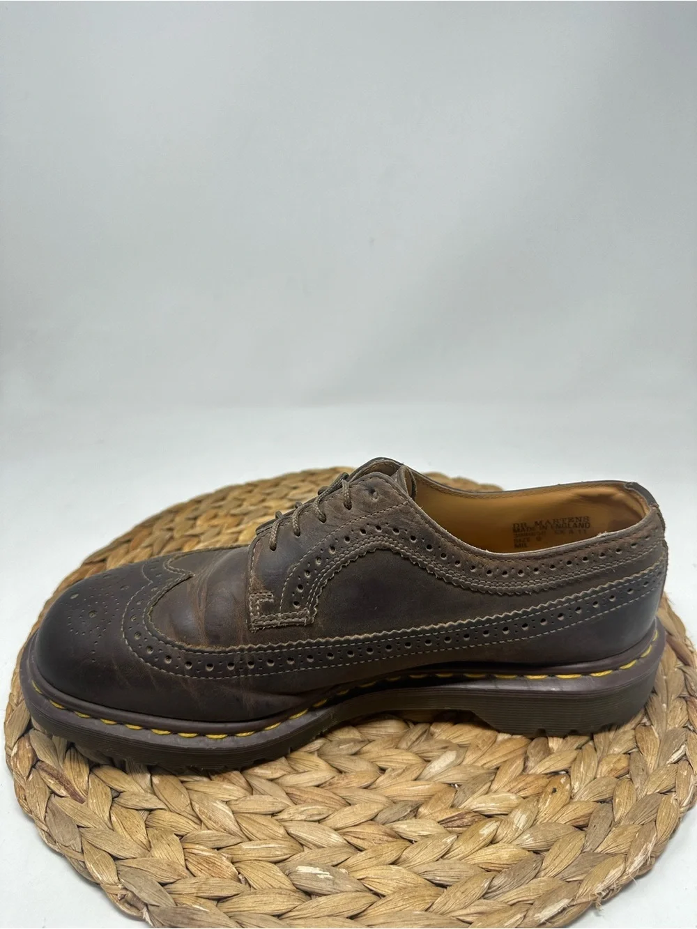 Dr‎ Martens England Brown Leather Brogue Oxford Shoes Size 9 UK, 10 US Men's